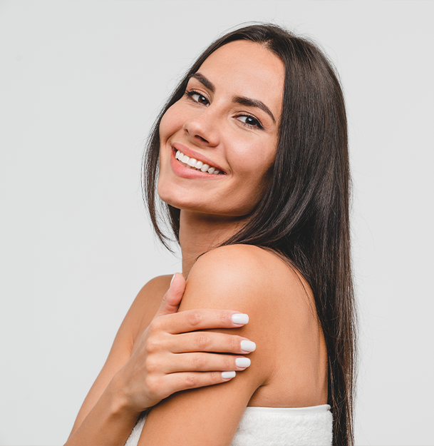 woman after treatment for skin cancer in St. Petersburg